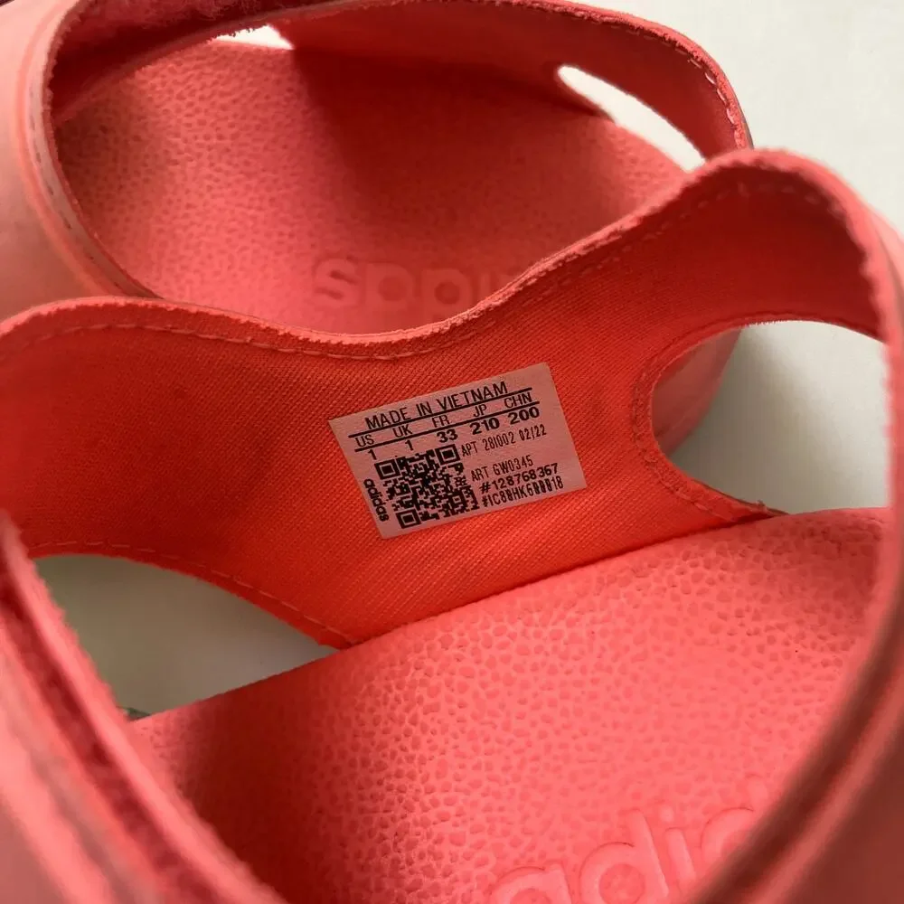 Adidas Adilette Sandals - Coral Pink Aqua Teal - 1